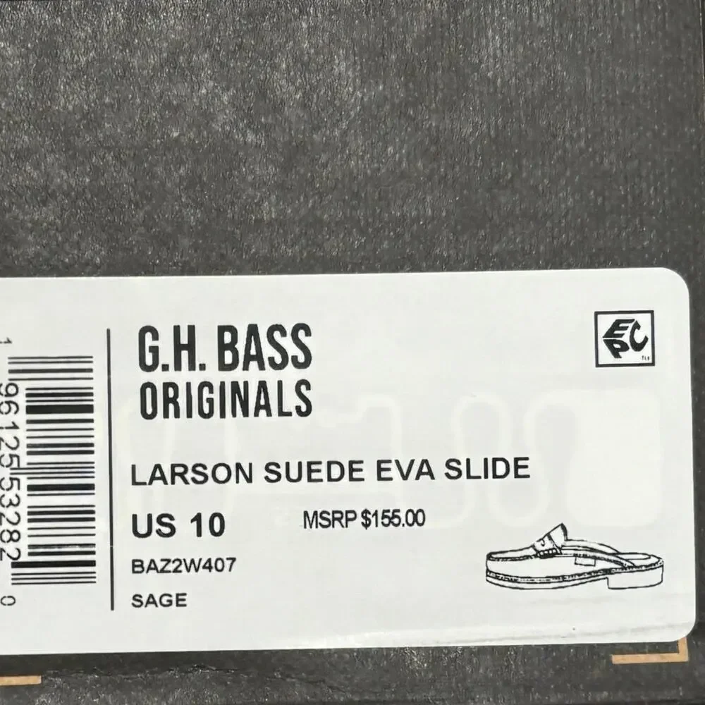 G.H. Bass Larson Suede Penny Loafer Mules in Sage green size 10 - Picture 5 of 7